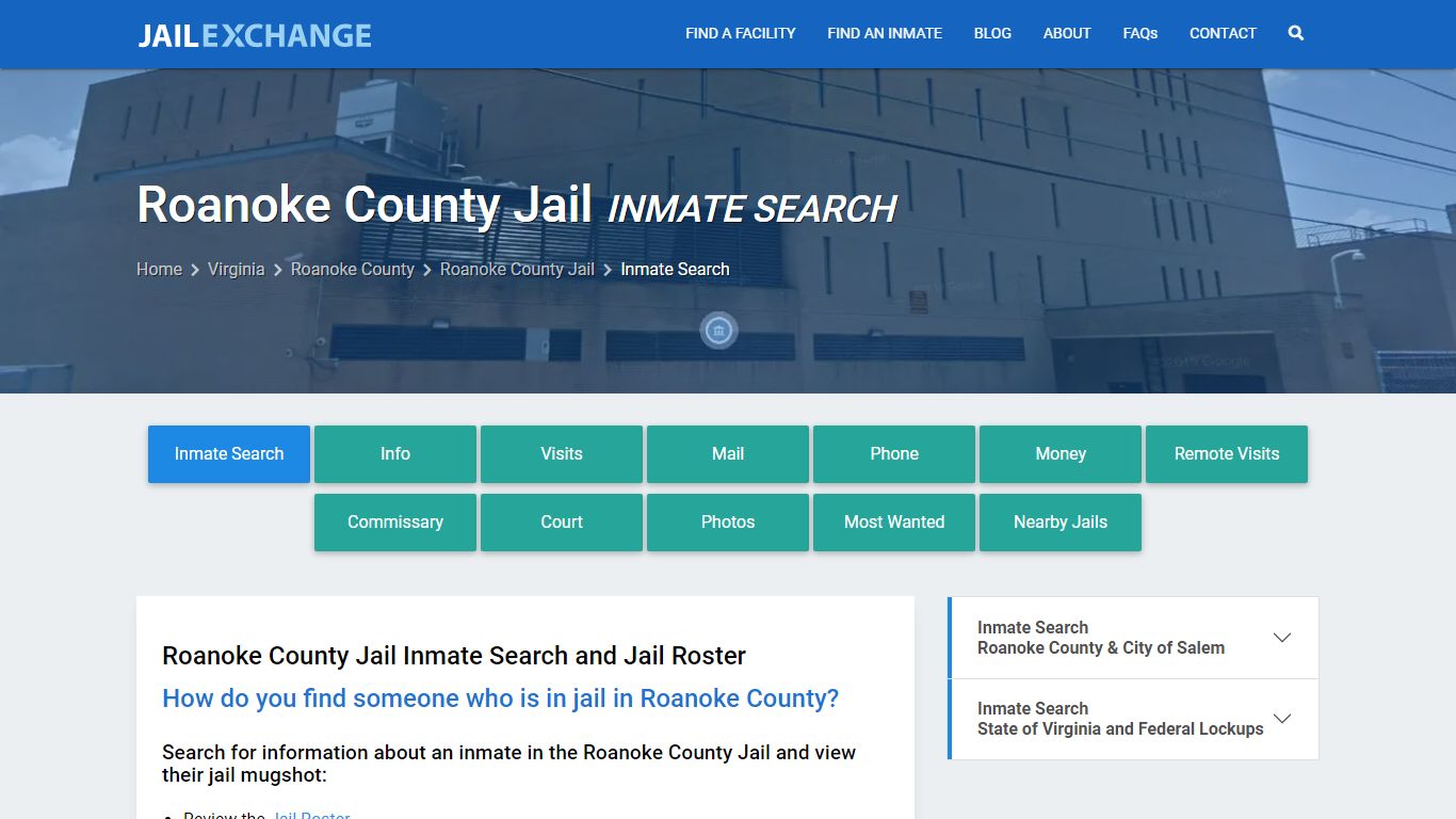 Inmate Search: Roster & Mugshots - Roanoke County Jail, VA